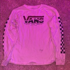 white checkered vans long sleeve tee